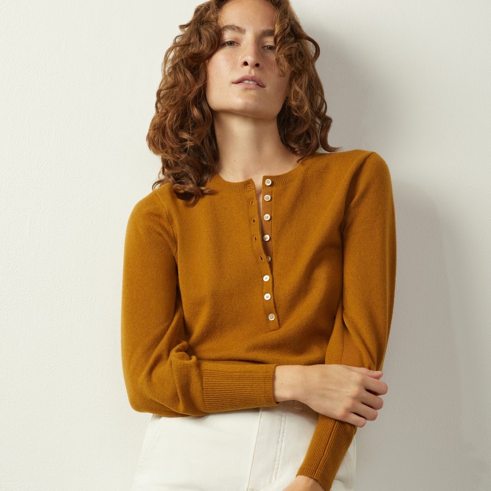 Everlane The Cashmere Henley (Online Now For $120)